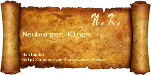 Neuburger Kinga névjegykártya